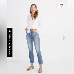 Madewell - The Perfect Vintage Jean in Ainsworth Wash - size 25 light wash